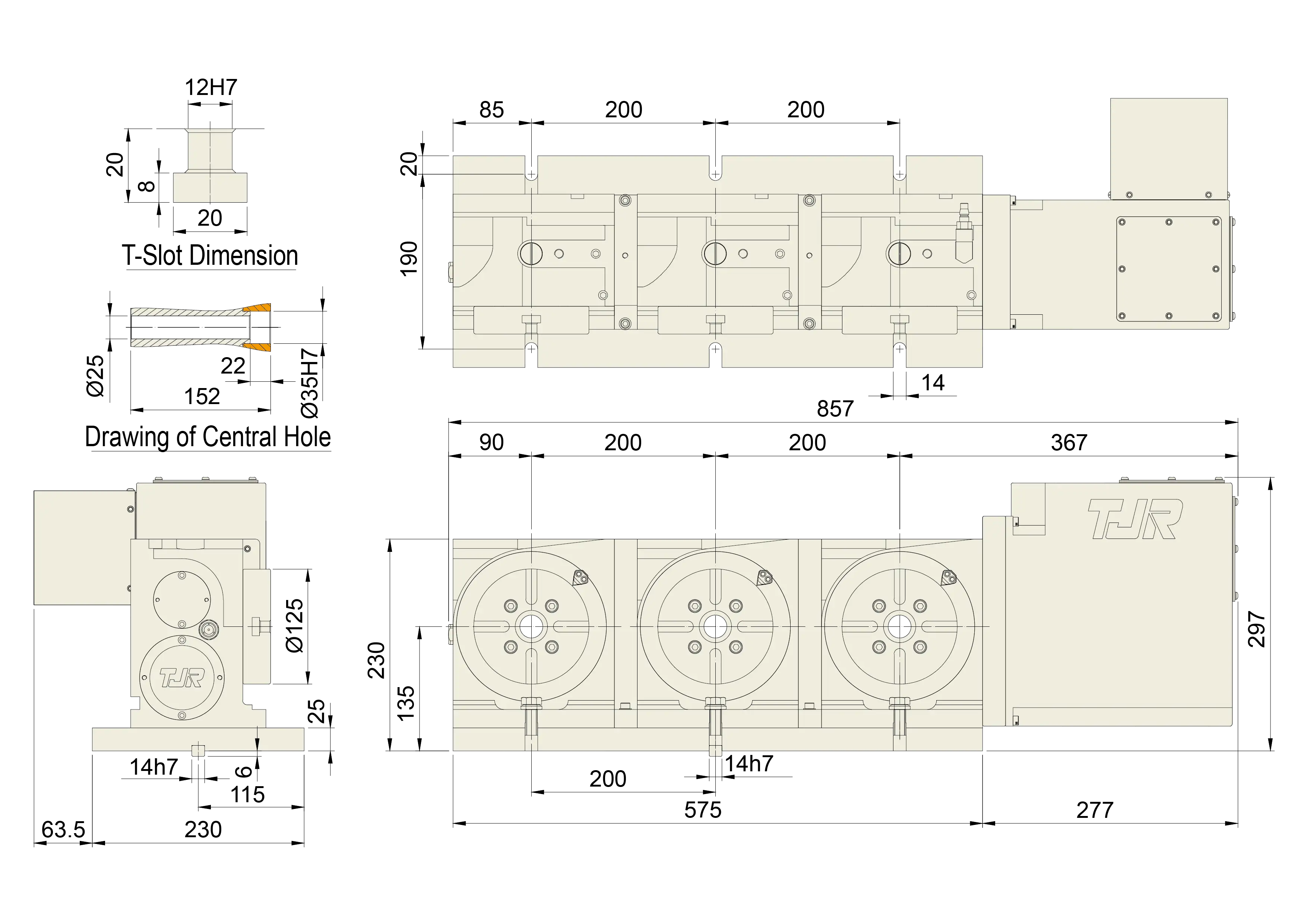 AR-125-3W - Product Dimension dimensions
