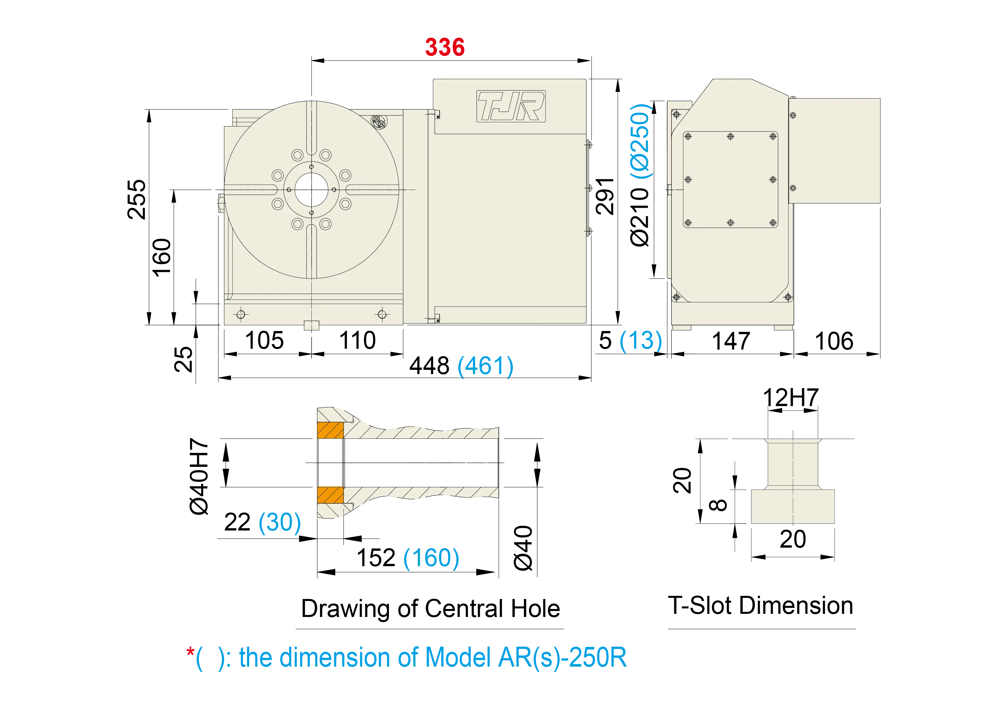 AR-210RH - Product Dimension dimensions