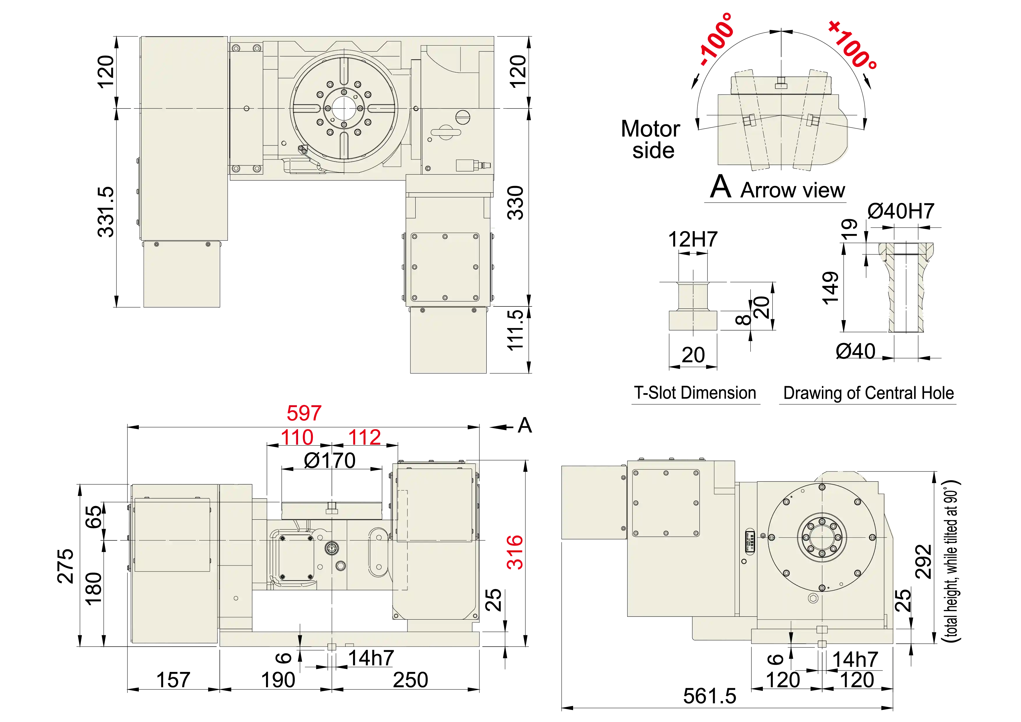 FAR-170A - Product Dimension dimensions