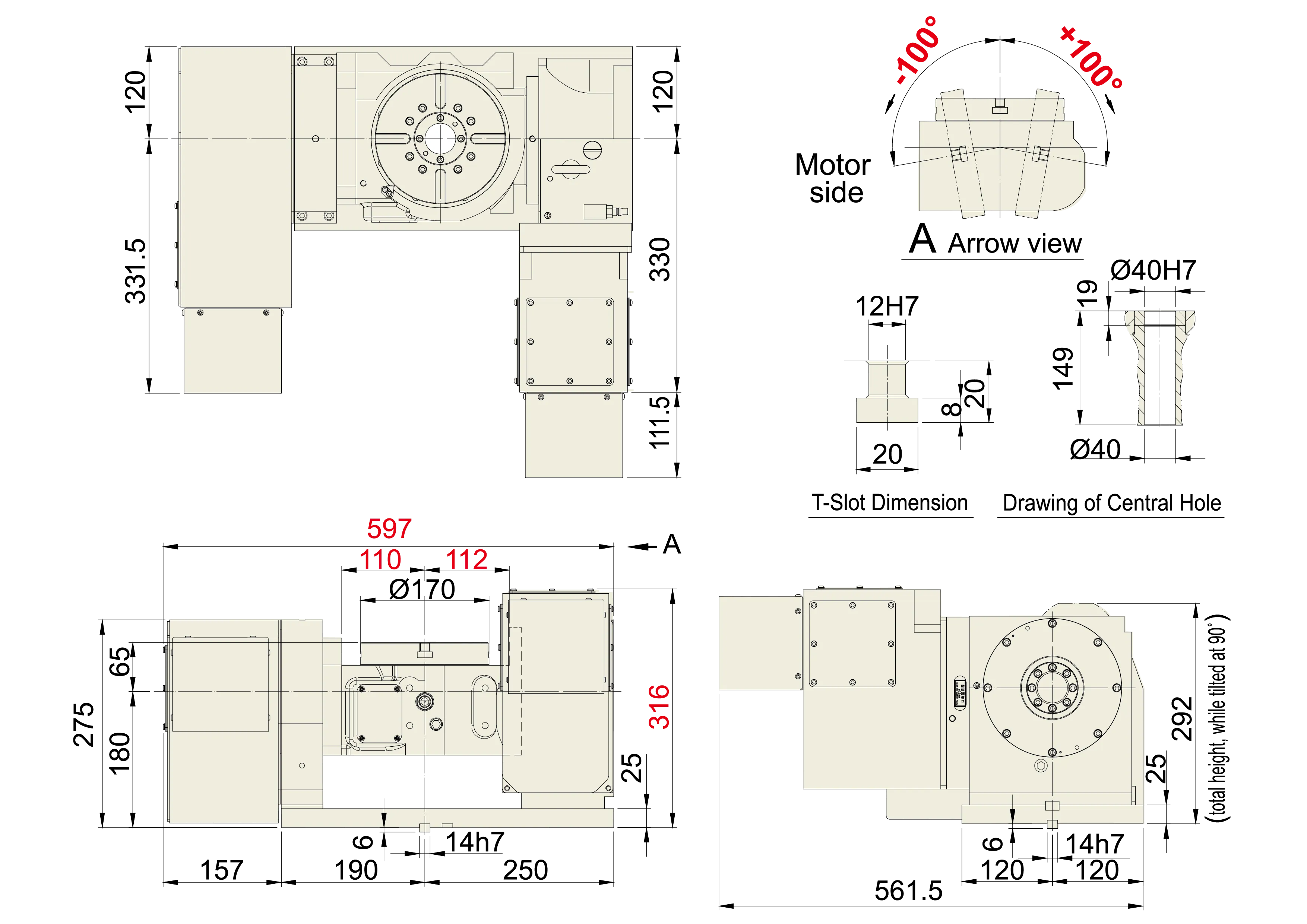 FAR-170AH - Product Dimension dimensions