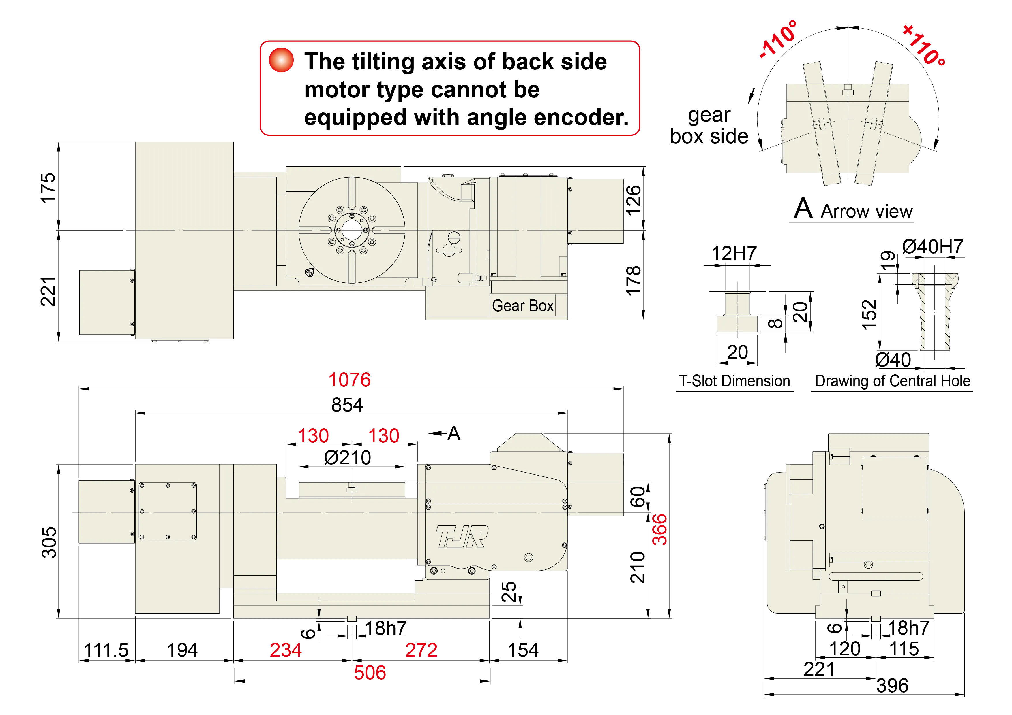 FAR-210BH - Product Dimension dimensions