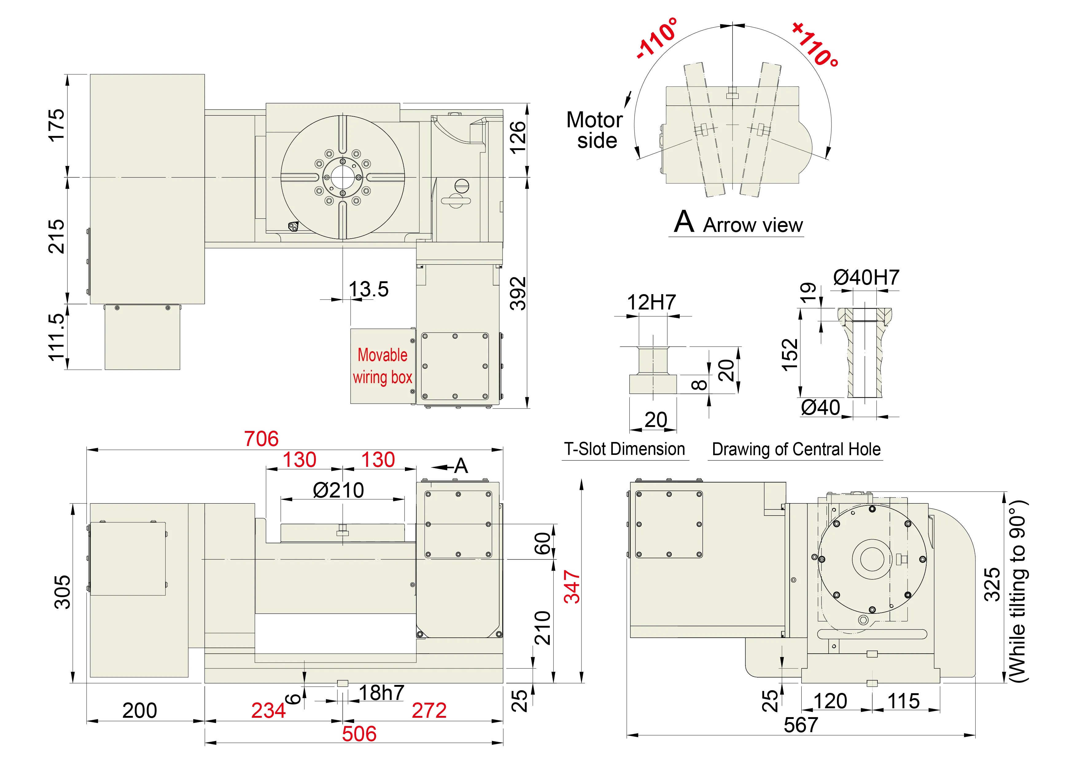FAR-210H - Product Dimension dimensions