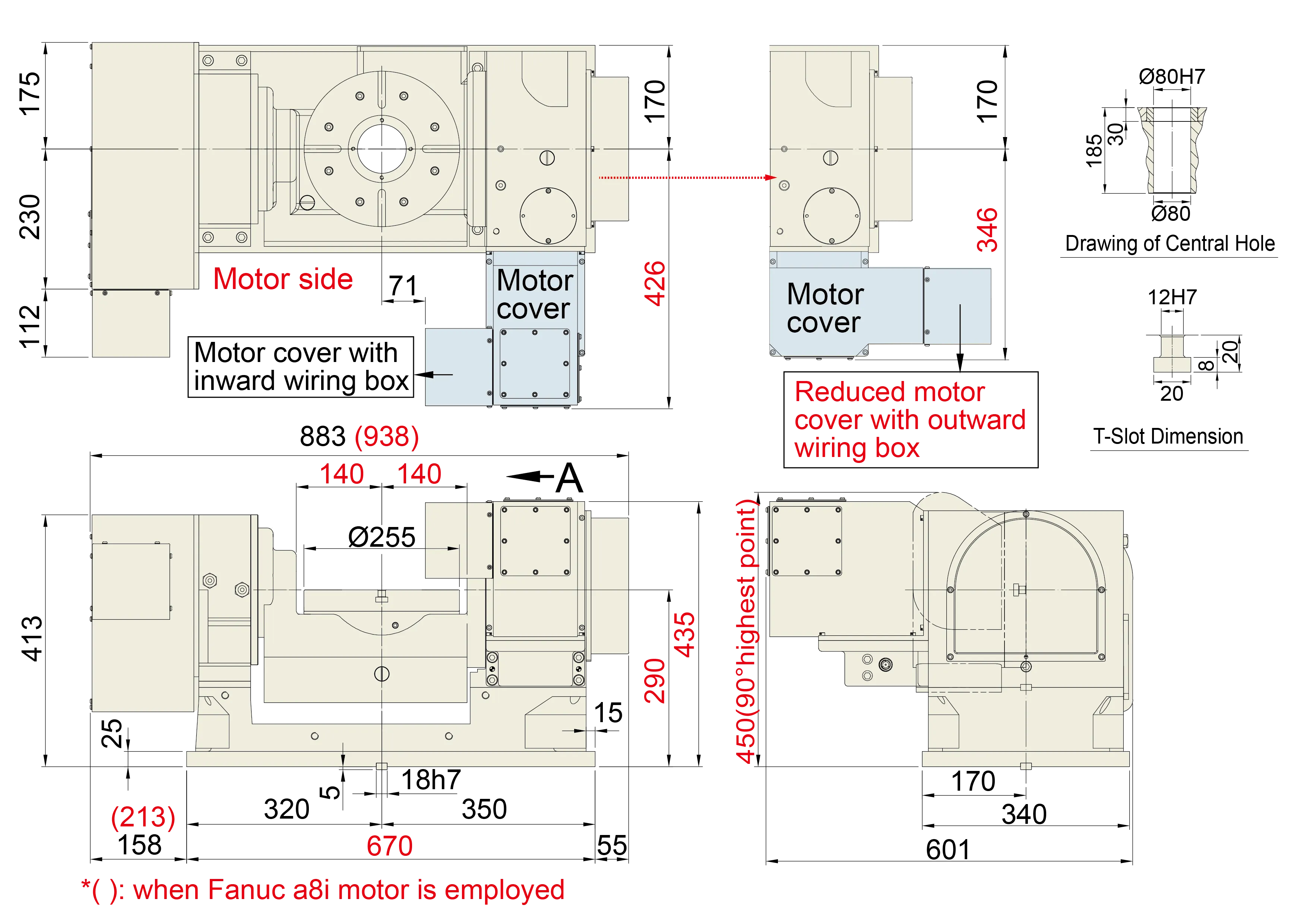FHR-255C - Product Dimension dimensions