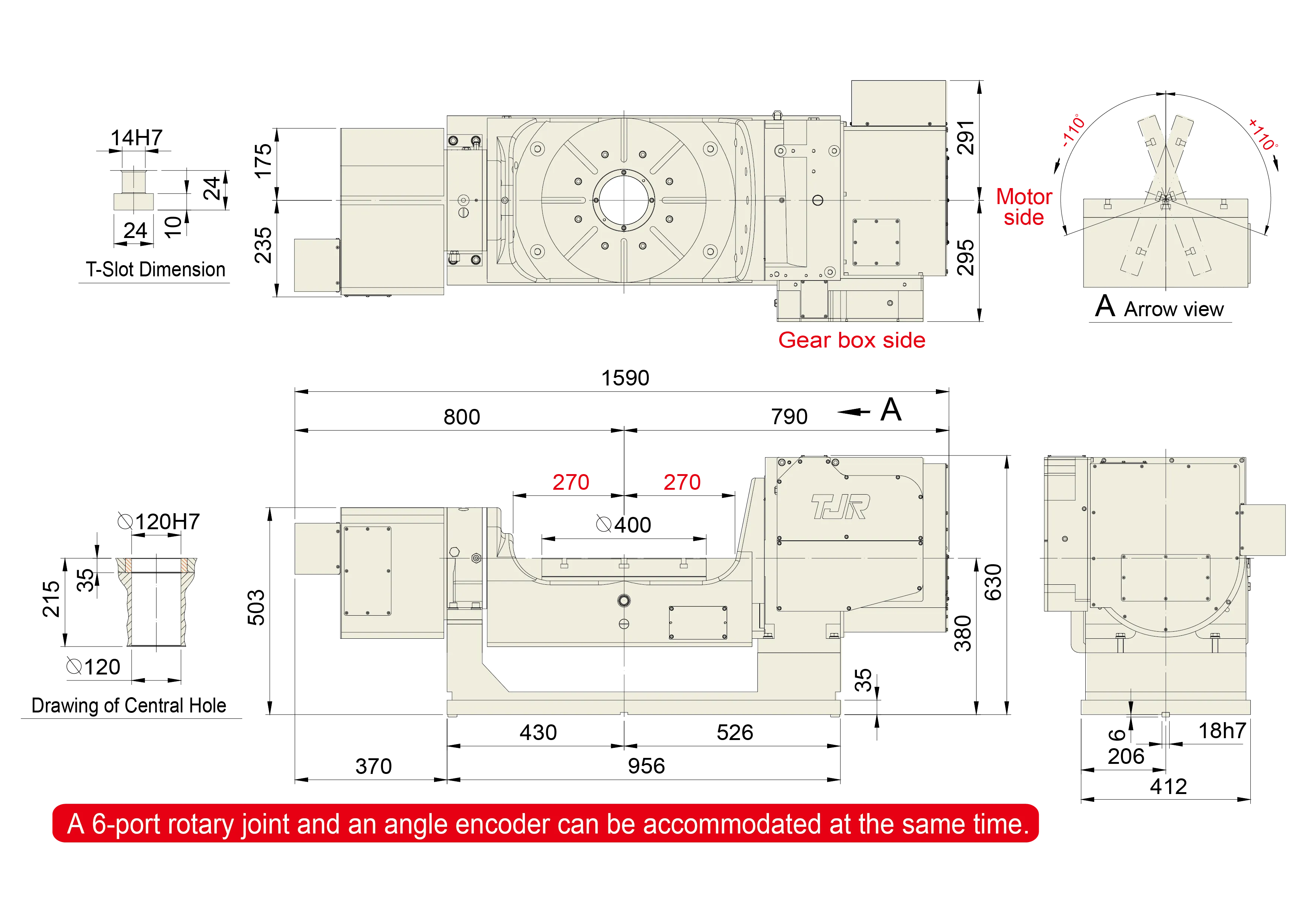 FHR-400C-540-HR400B - Product Dimension dimensions