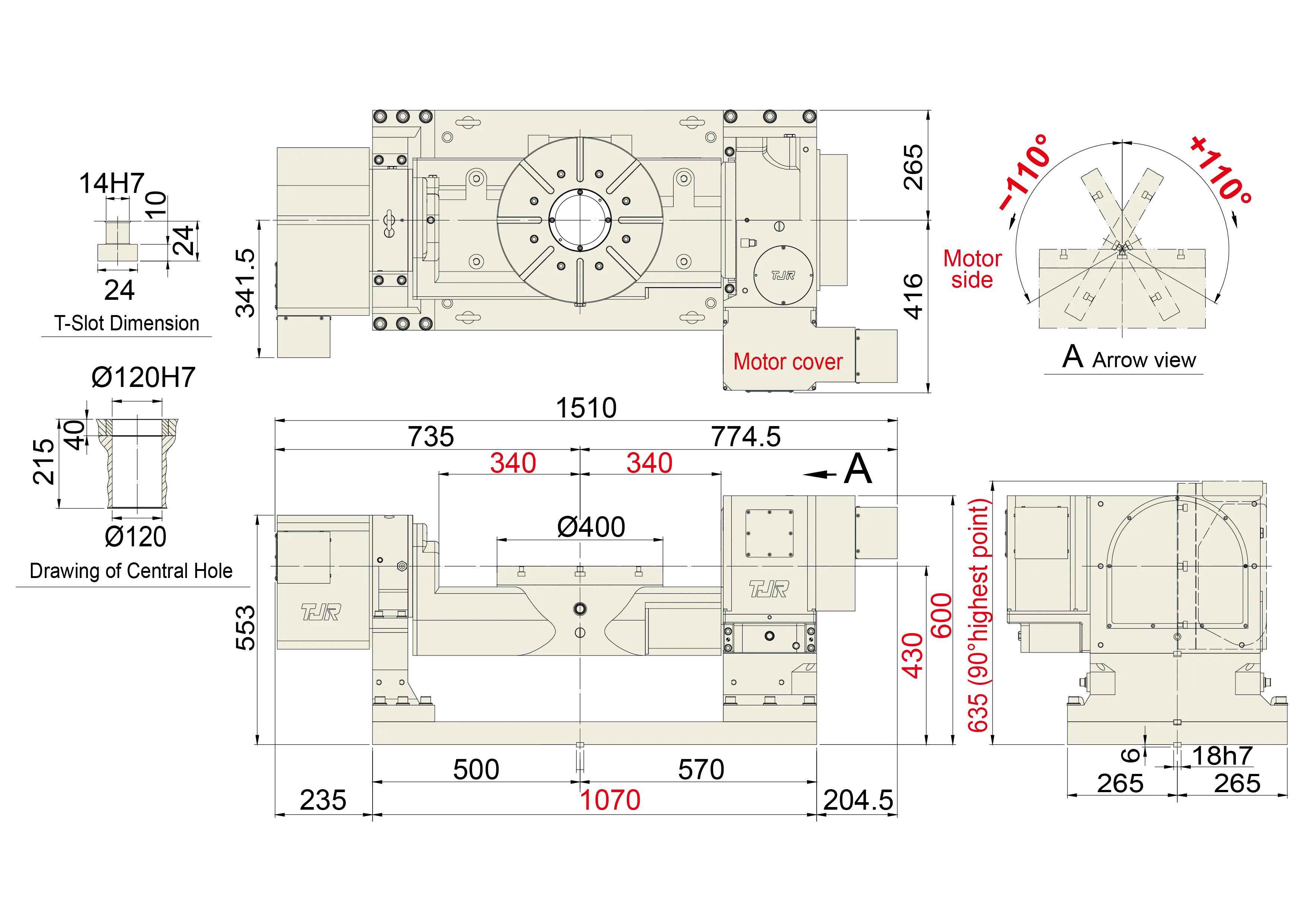 FHR-400CF - Product Dimension dimensions
