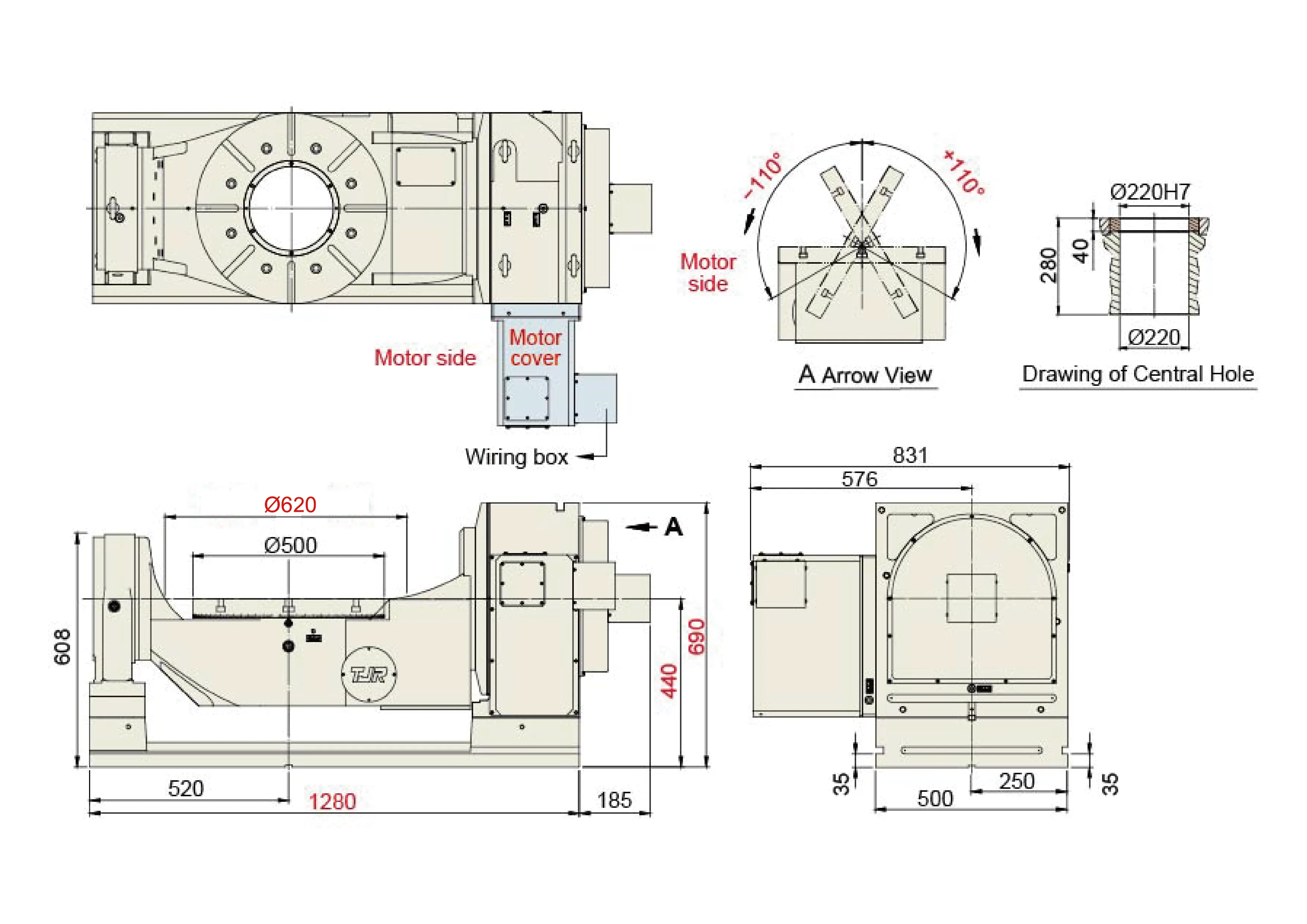 FHR-500C - Product Dimension dimensions