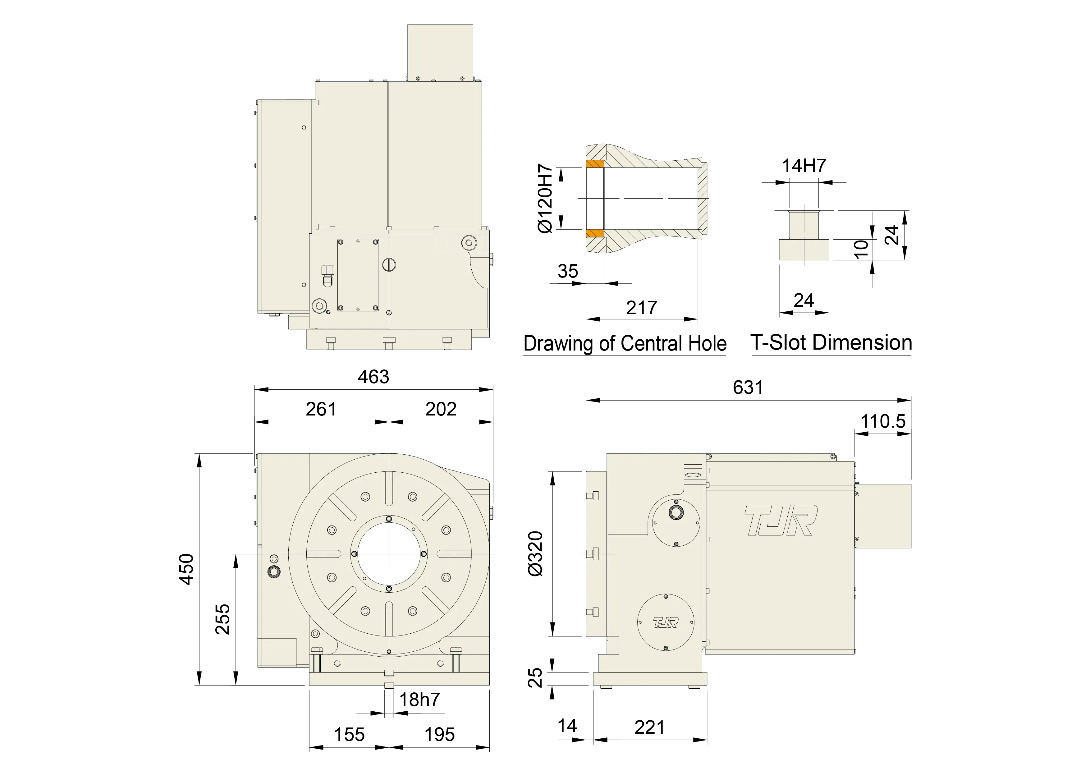 HR-320B - Product Dimension dimensions