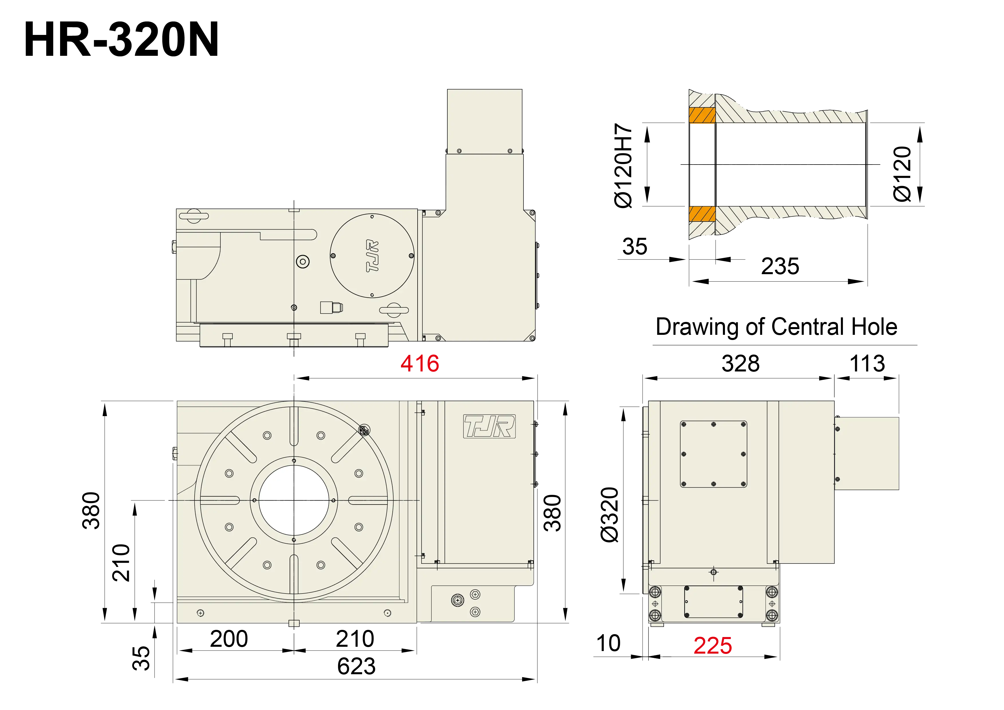 HR-320N - Product Dimension dimensions