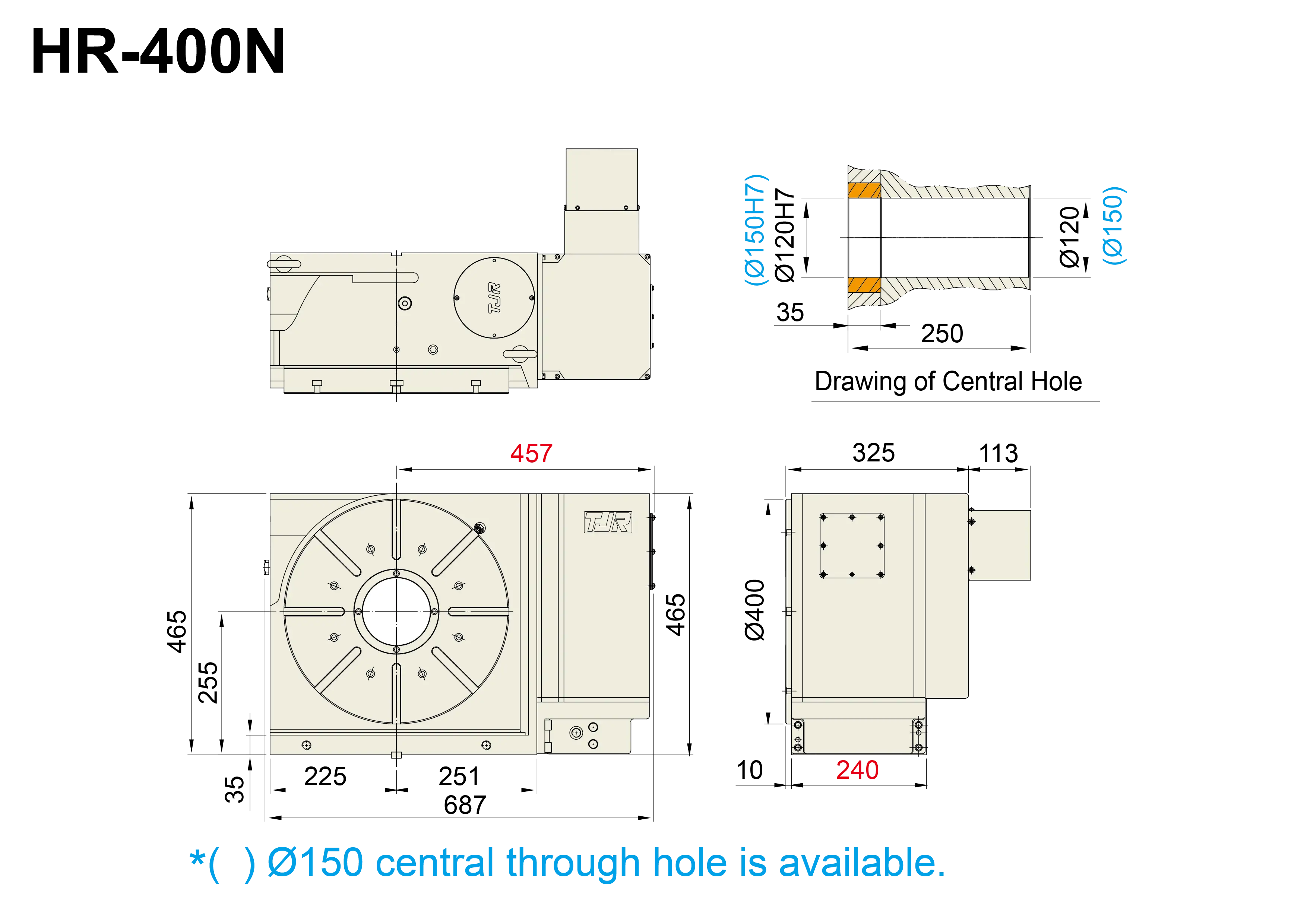 HR-400N - Product Dimension dimensions