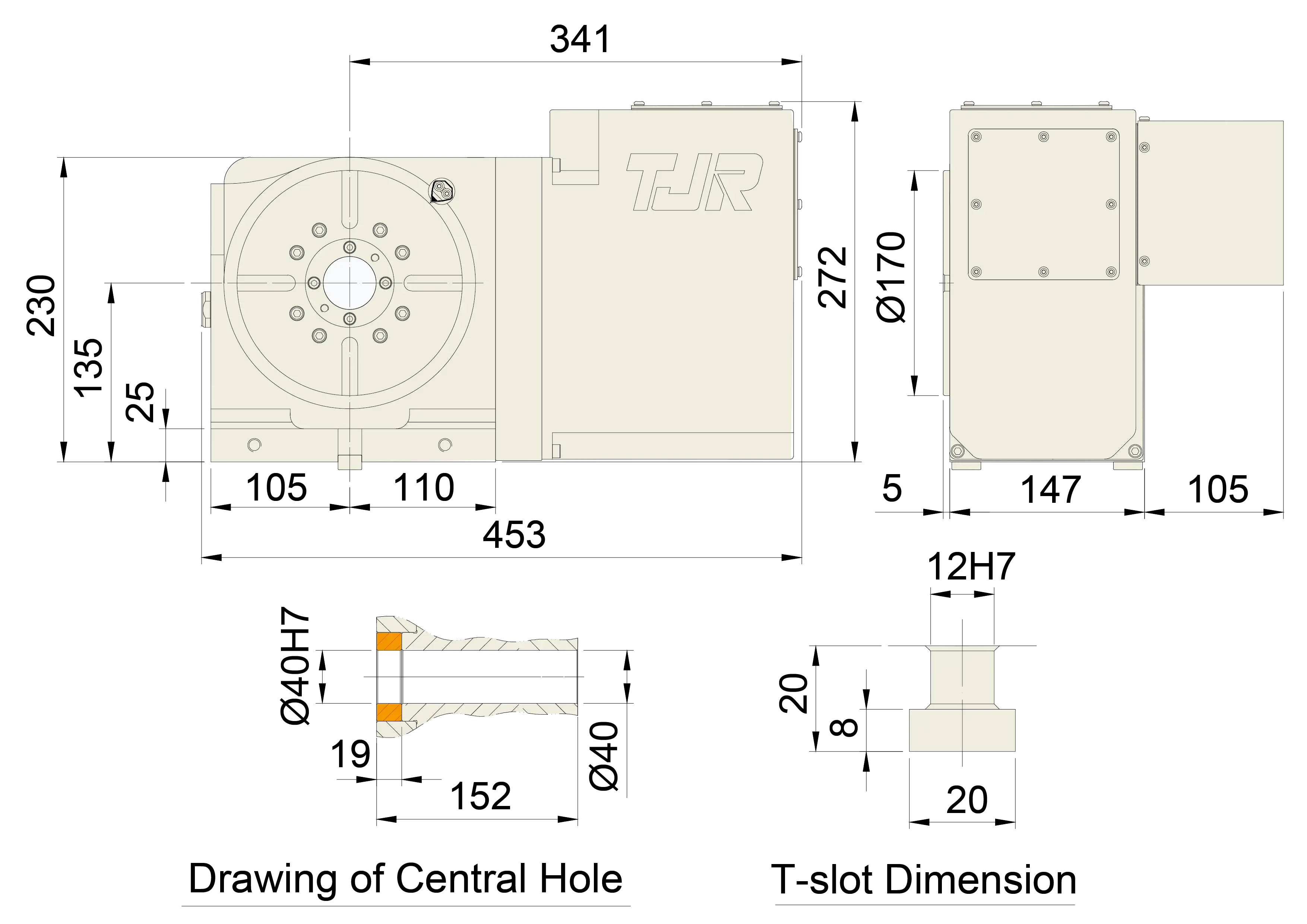 TJR RC-170 CNC Rotary Table Specifications For Precision Machining