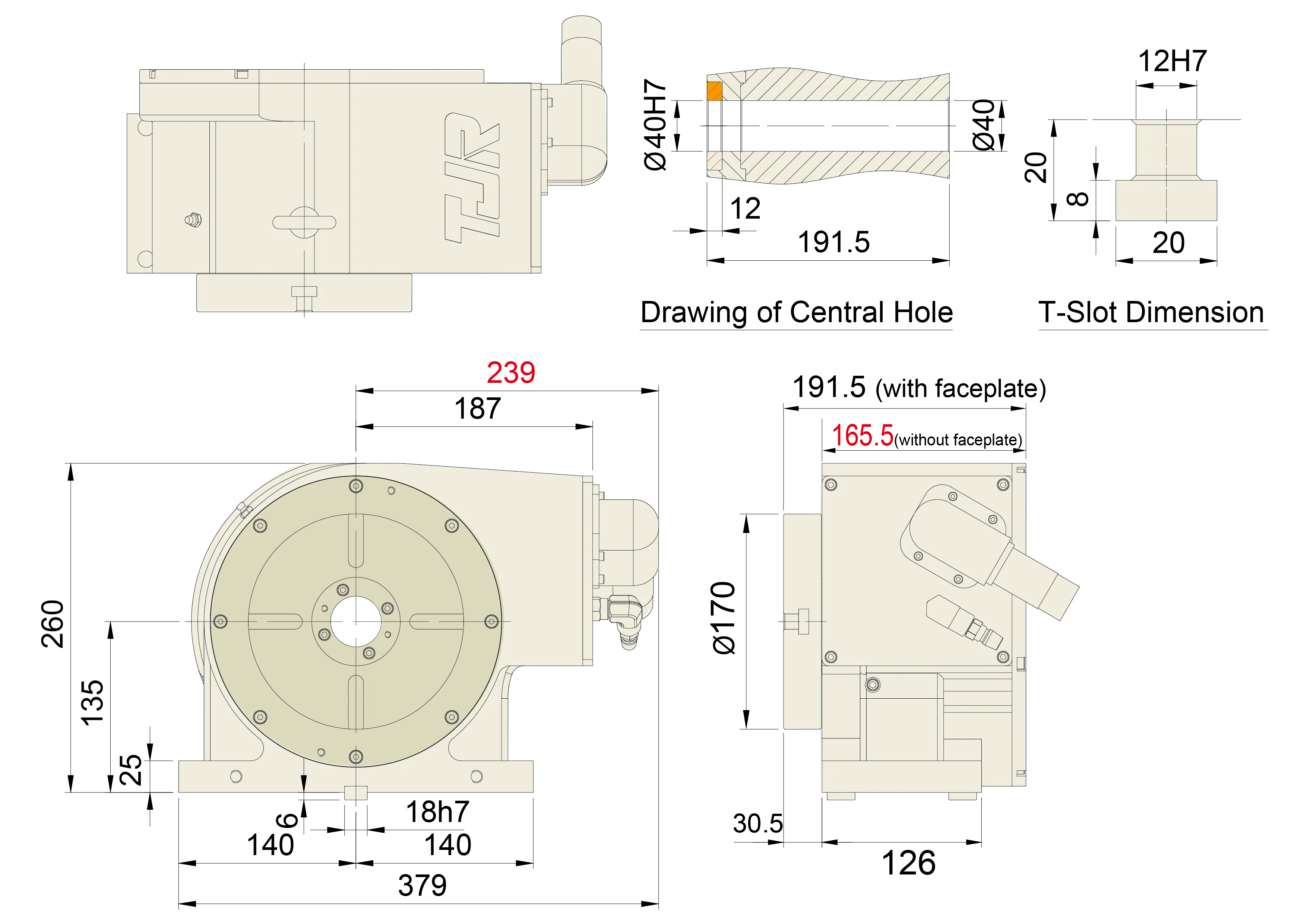TJR AD-170 Torque Motor Rotary Table Technical Specifications